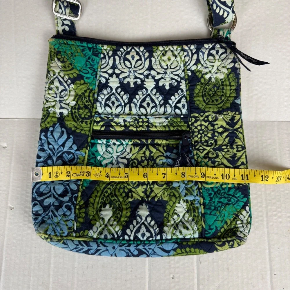 Vera Bradley Triple Zip Hipster crossbody bag Caribbean Sea‎ Quilted Blu Green